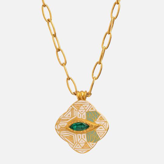 eye of aztec clover necklace