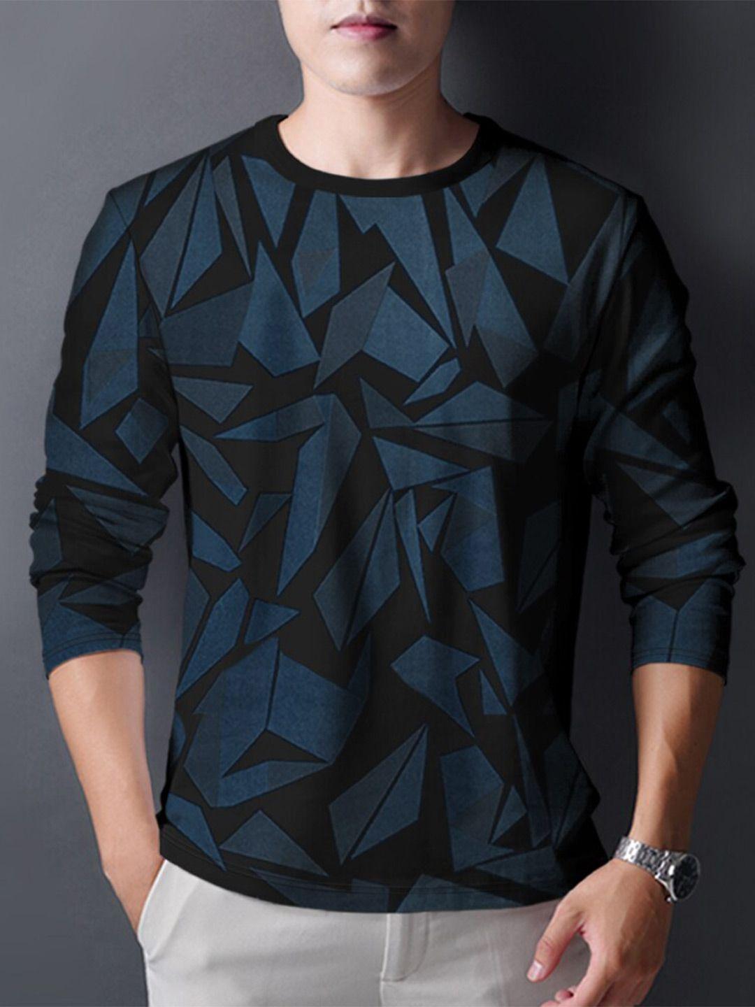 eyebogler geometric printed polo collar cotton t-shirt