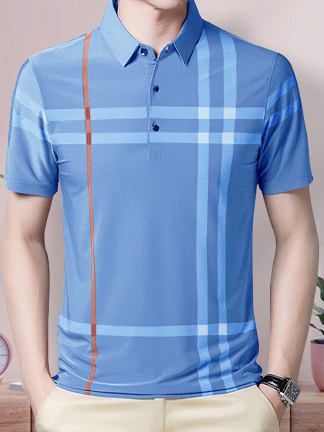 eyebogler checked polo collar cotton t-shirt