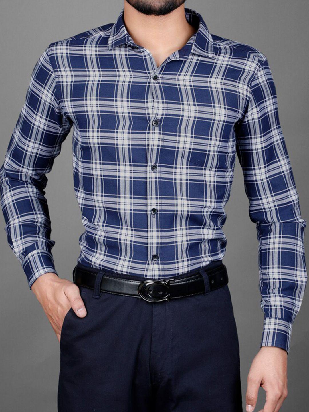 eyebogler checked spread collar casual shirt