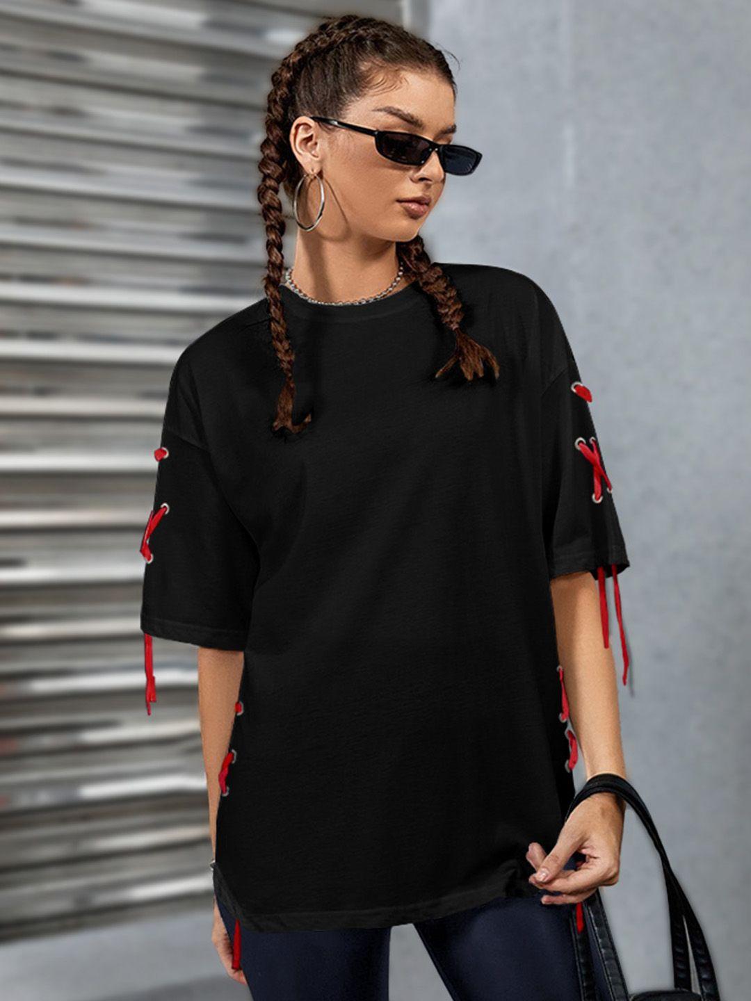 eyebogler drop shoulder sleeves longline oversized cotton t-shirt