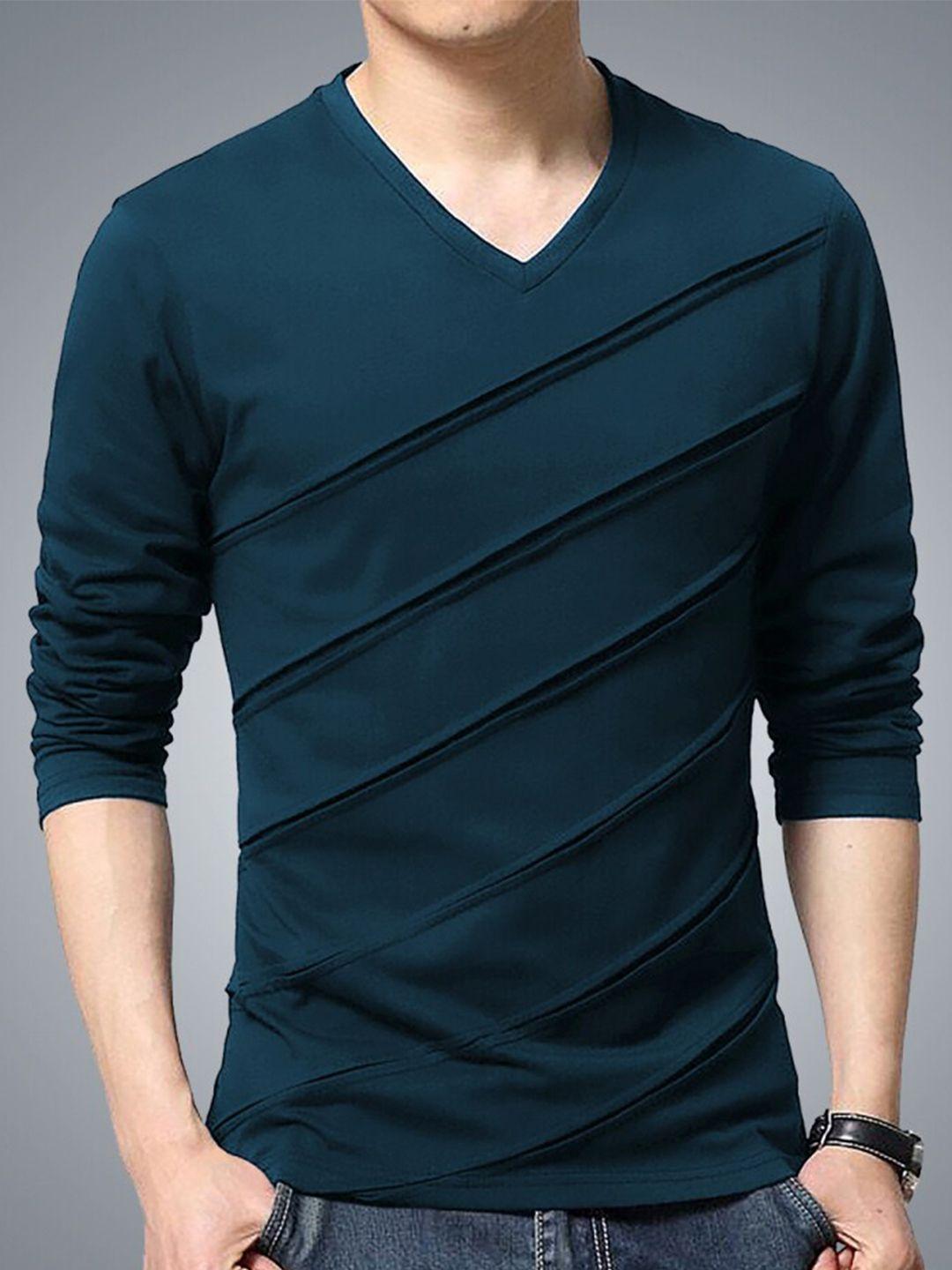 eyebogler self design v-neck long sleeve cotton t-shirt