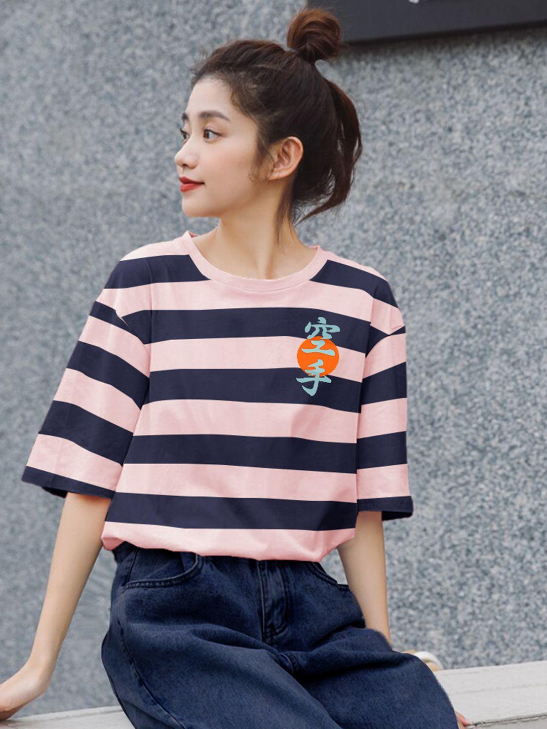 eyebogler striped drop-shoulder sleeves cotton oversized t-shirt