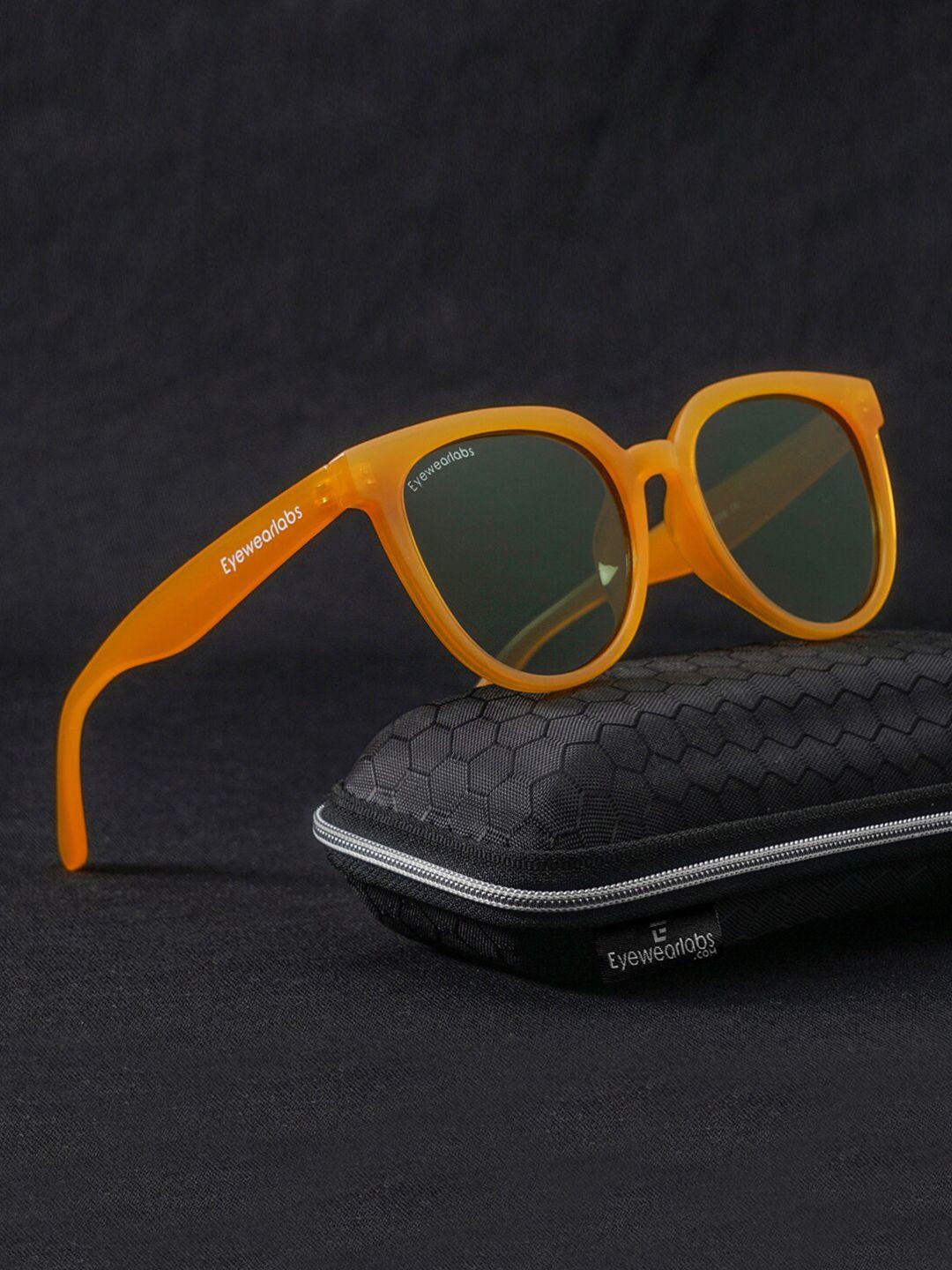 eyewearlabs women lens & oval sunglasses with uv protected lens csundowneryellowsc1el1152