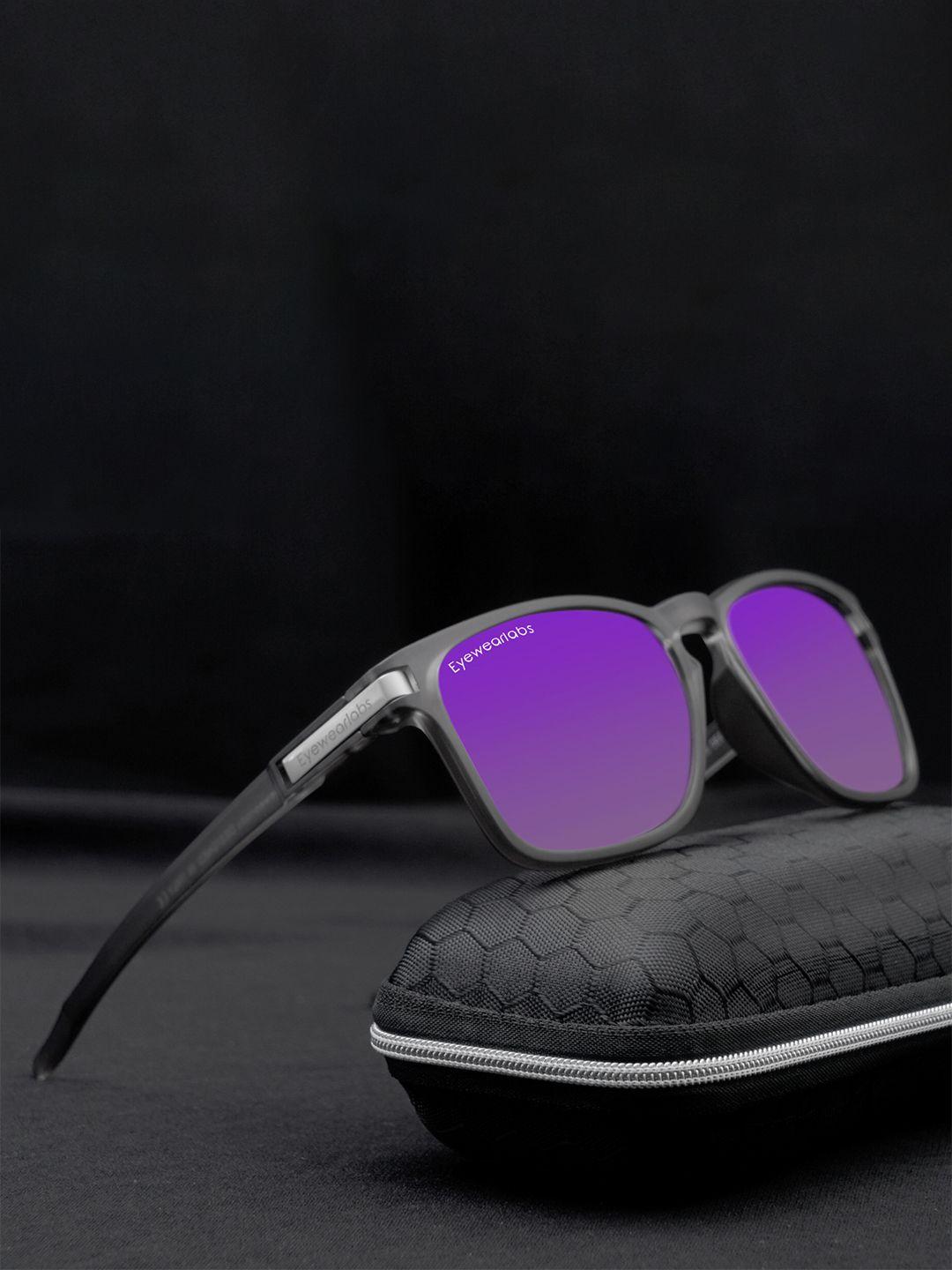 eyewearlabs wayfarer sunglasses with polarised & uv protected lens ccypherpurplesc4el1139