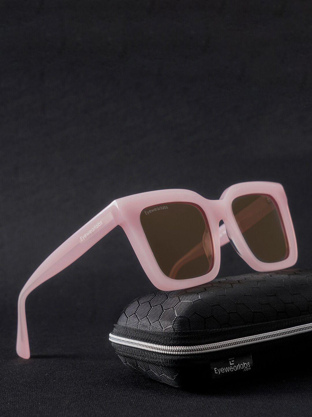 eyewearlabs women lens & square sunglasses with polarised lens cellepksc2el1178