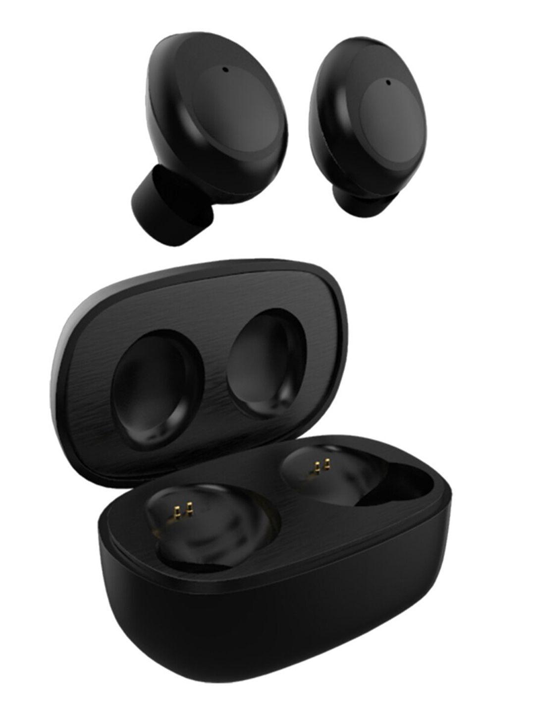eynk black solid earbuds with potable charging box