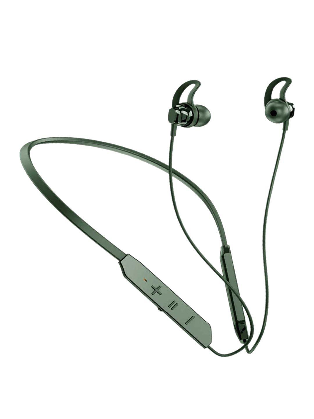 eynk grooves bt-max green solid wireless neckband with sports fit hibass & ipx4