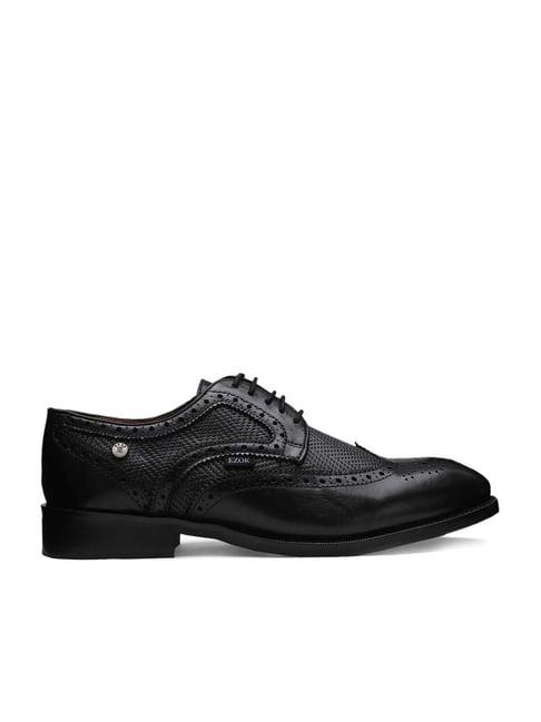 ezok men's black brogue shoes