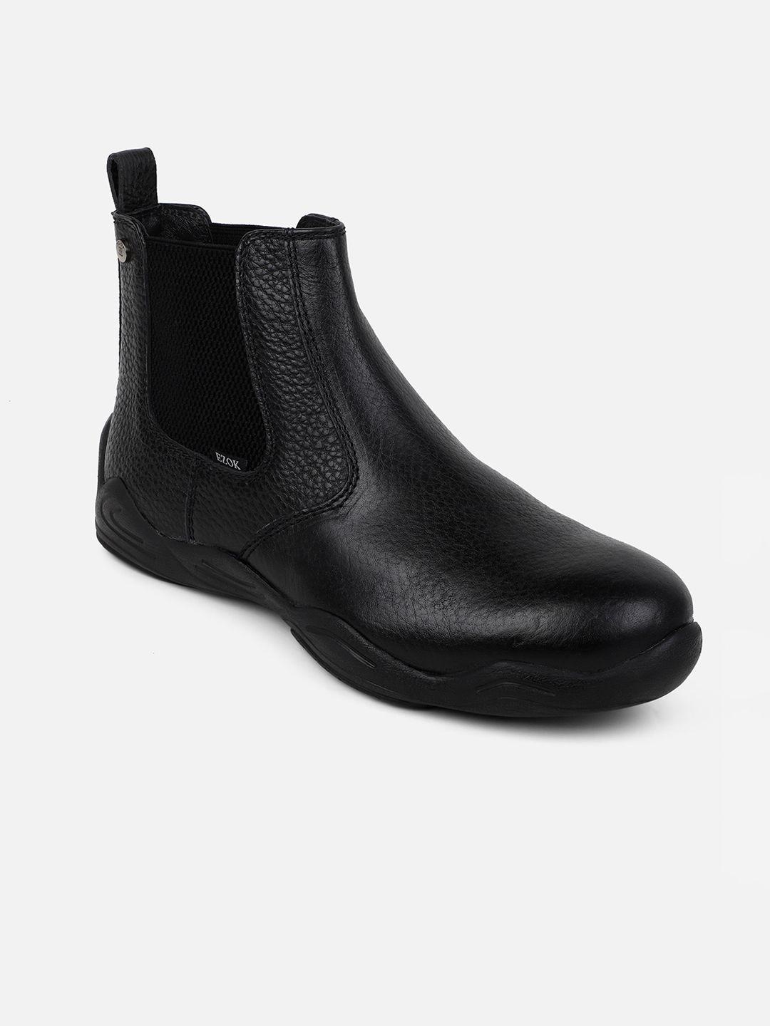 ezok men black leather chelsea boots