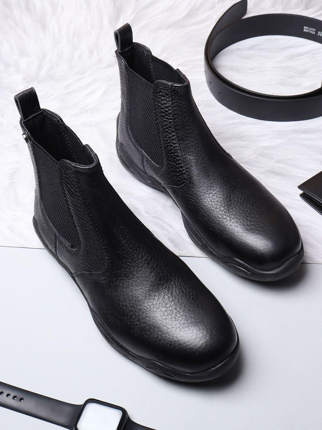 ezok men leather mid-top casual chelsea boots