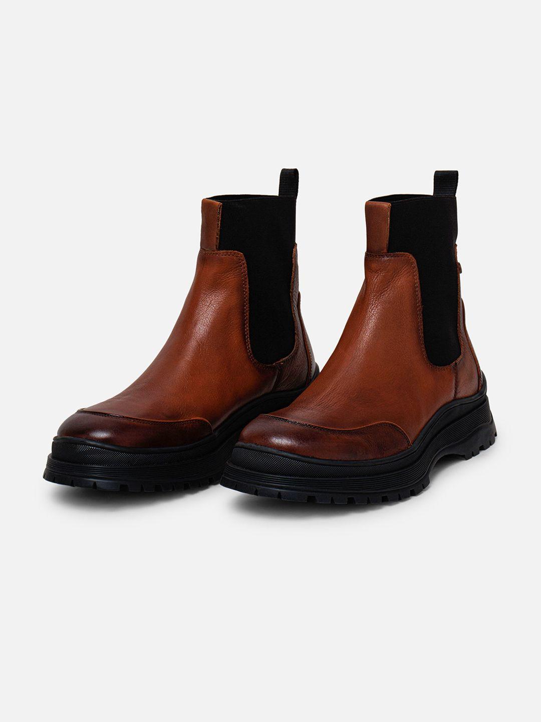 ezok men mid top leather chelsea boots