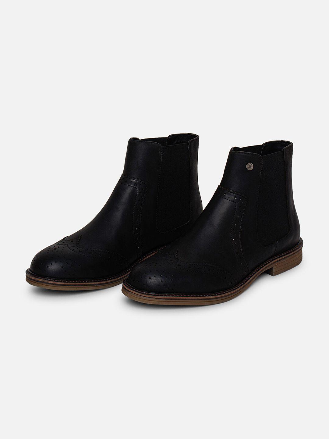 ezok men mid top textured leather chelsea boots