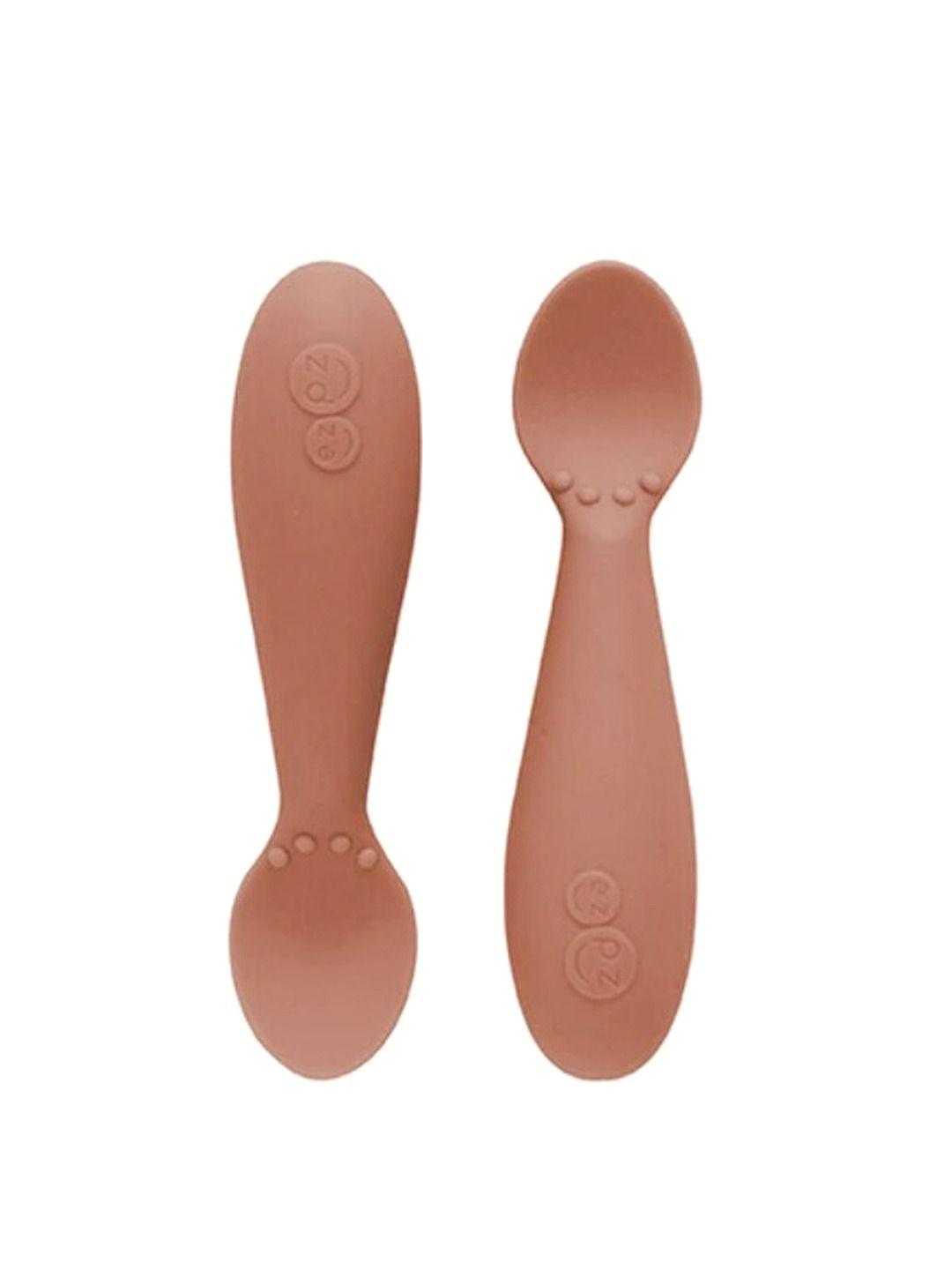 ezpz pack of 2 kids camel brown tiny spoon