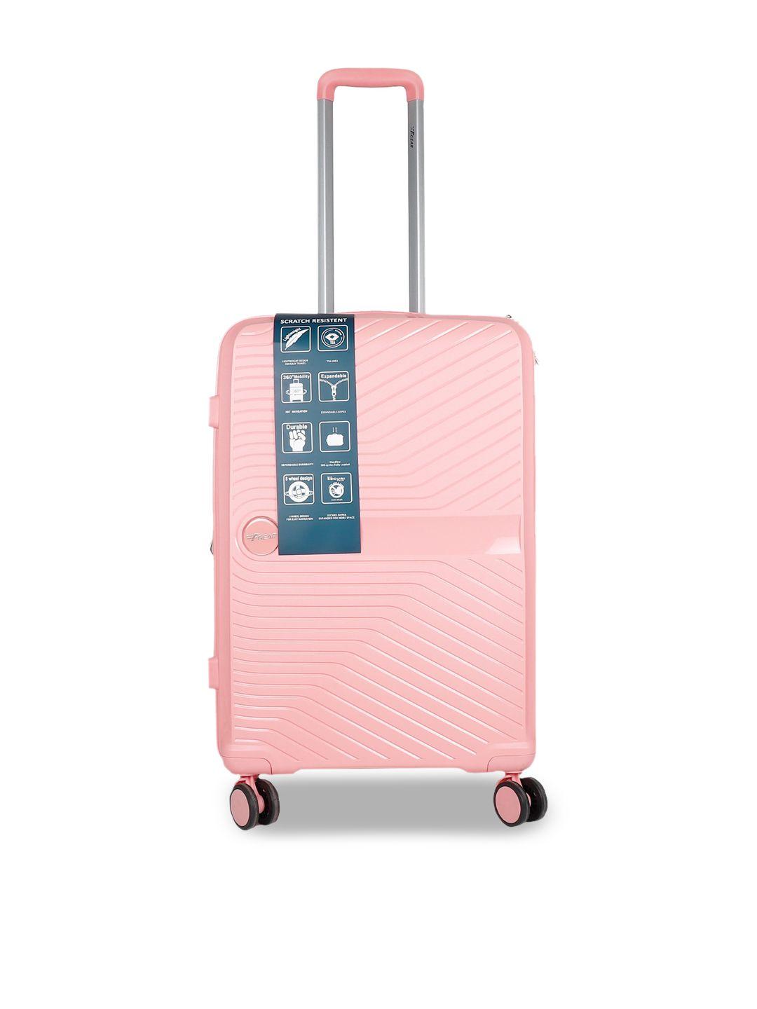 f gear hard-sided textured large trolley suitcase