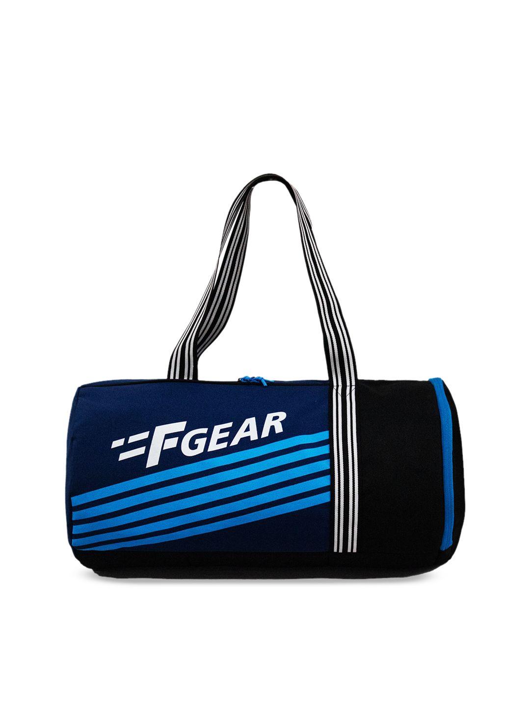 f gear navy blue & white printed workout gym duffle bag