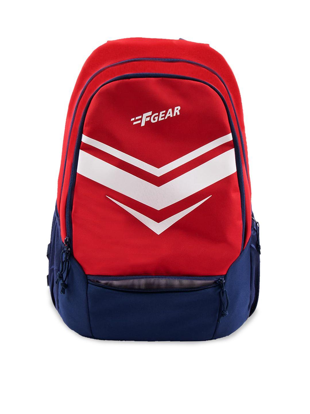 f gear unisex blue & red brand logo backpack