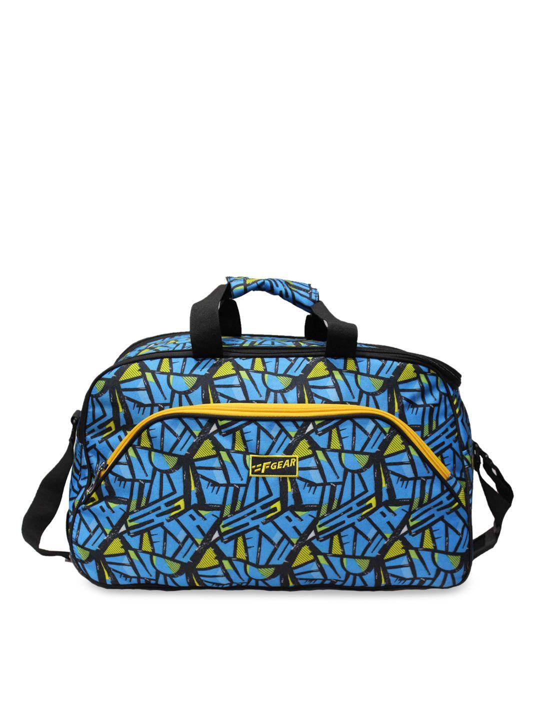 f gear unisex blue & yellow cooter travel trolley duffel bag
