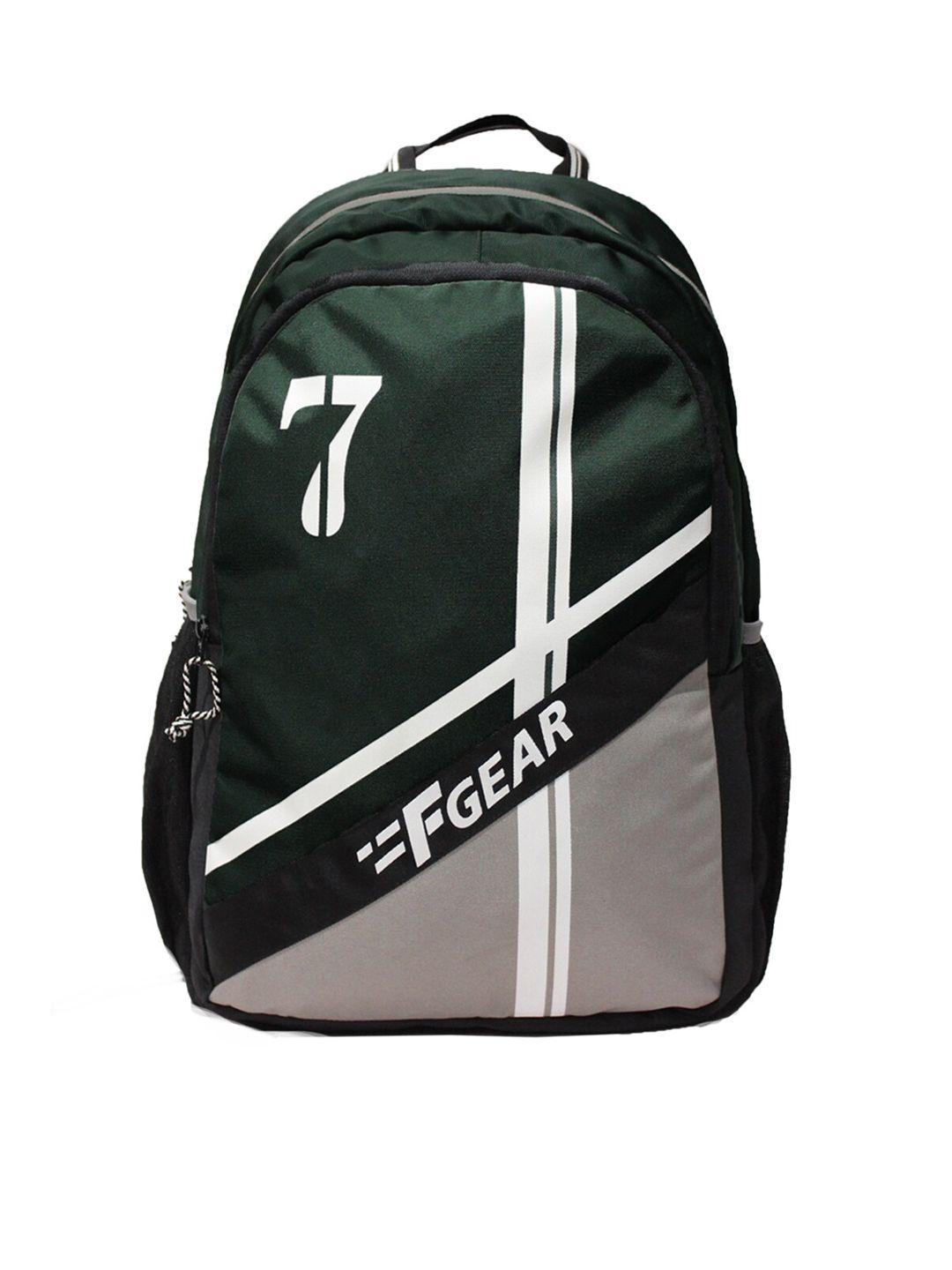 f gear unisex green & grey colourblocked polyester backpack