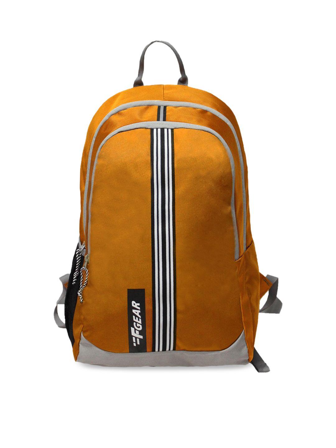 f gear unisex mustard & white solid contrast detail backpack