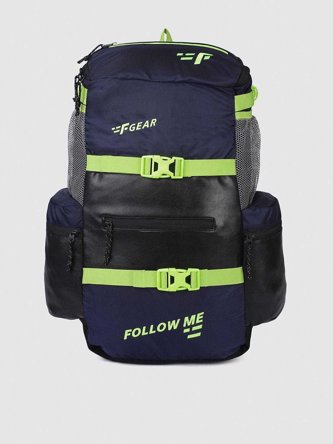 f gear unisex navy blue & black brand logo larkin laptop backpack