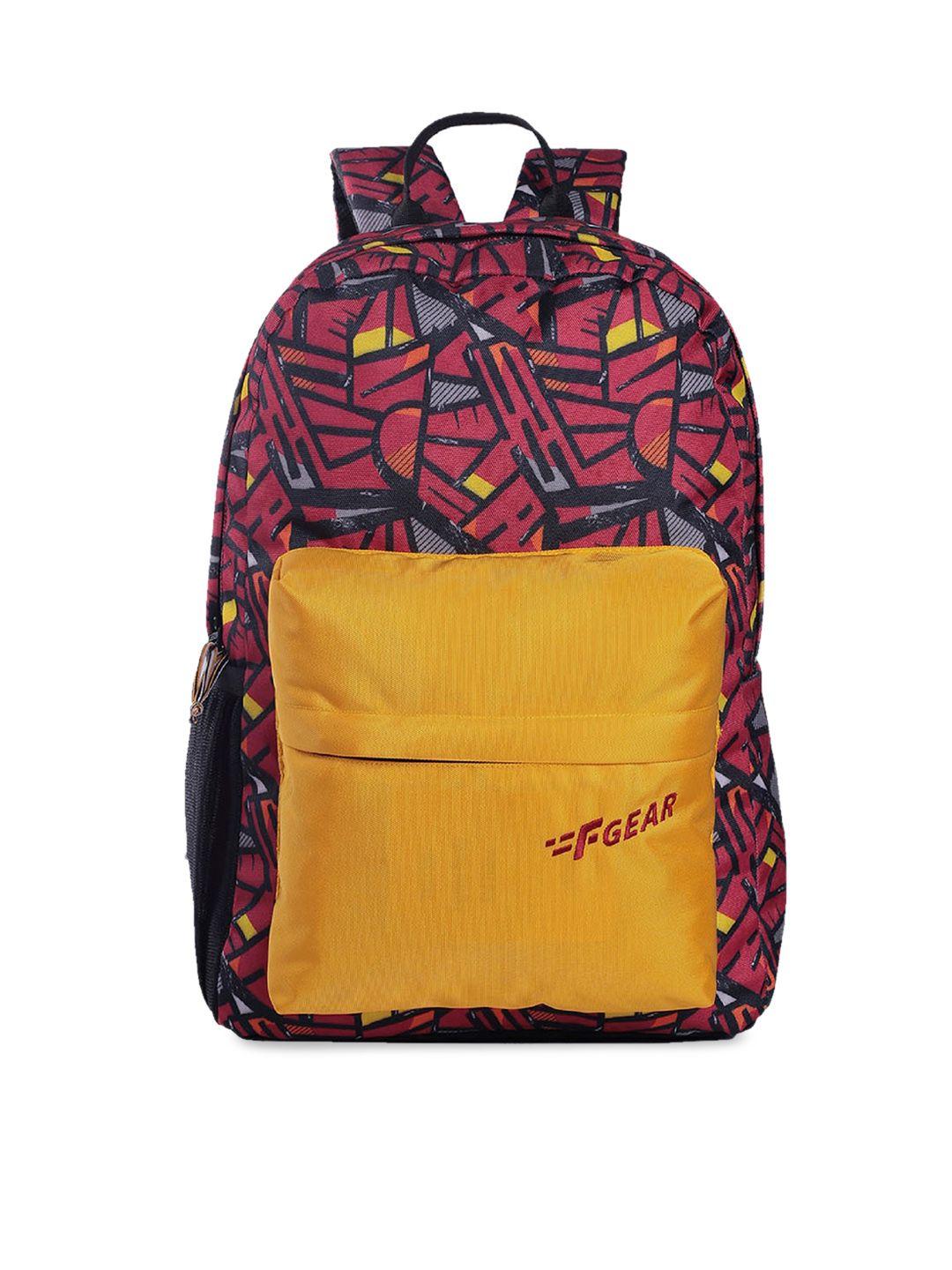 f gear unisex red & yellow colourblocked backpack