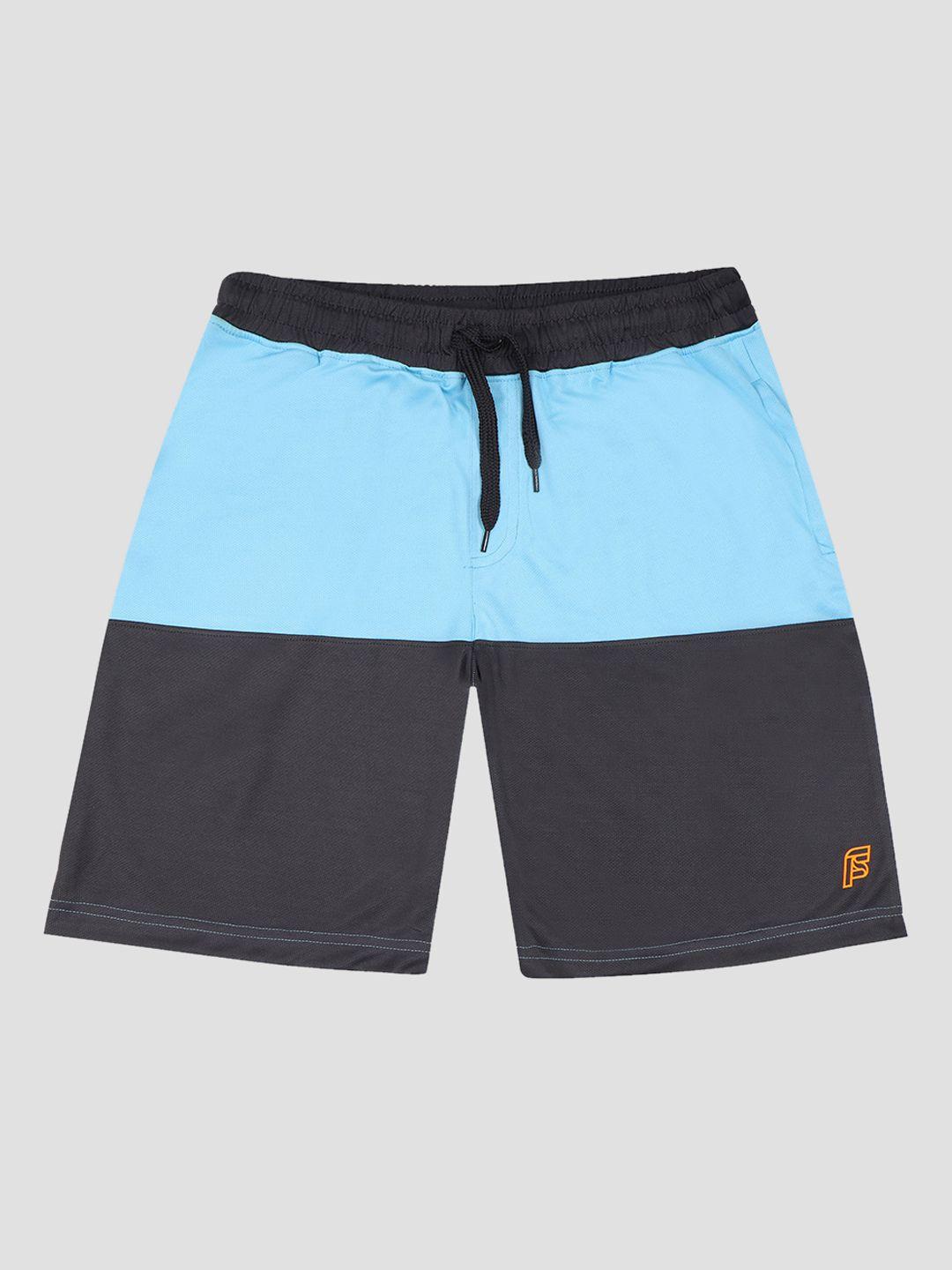 f&s boys colourblocked loose fit high-rise rapid dry sports shorts