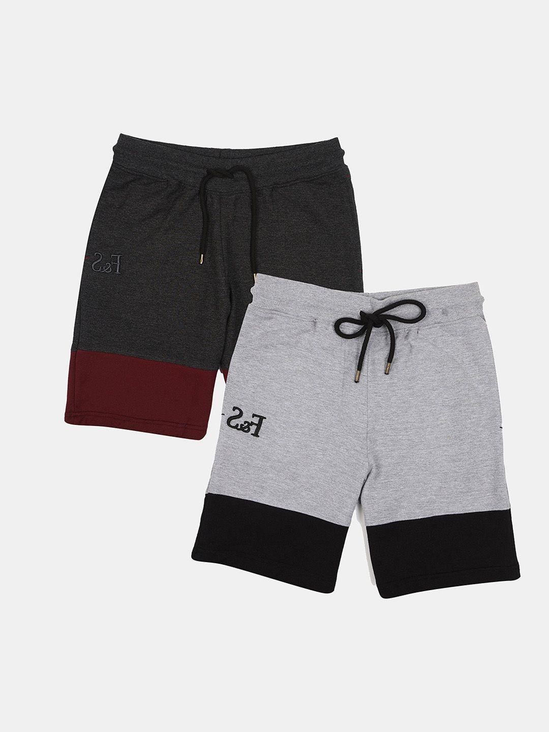 f&s boys pack of 2 colourblocked shorts