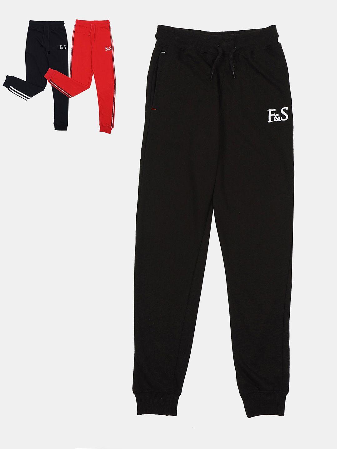 f&s boys pack of 2 mid-rise regular fit joggers