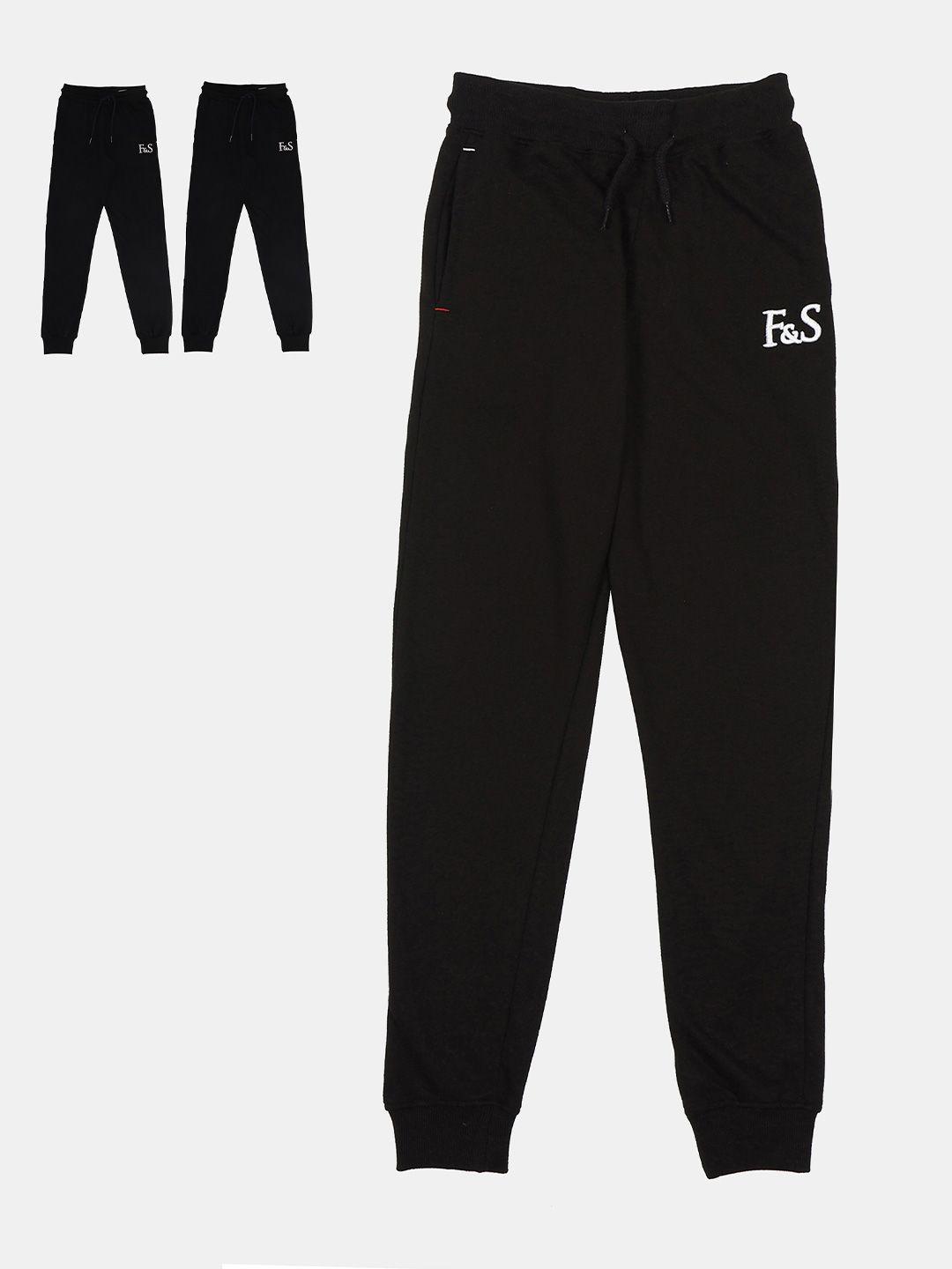 f&s boys pack of 2 pure cotton regular fit joggers