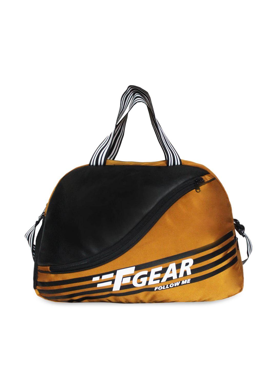 f gear black & gold colourblocked duffle bag