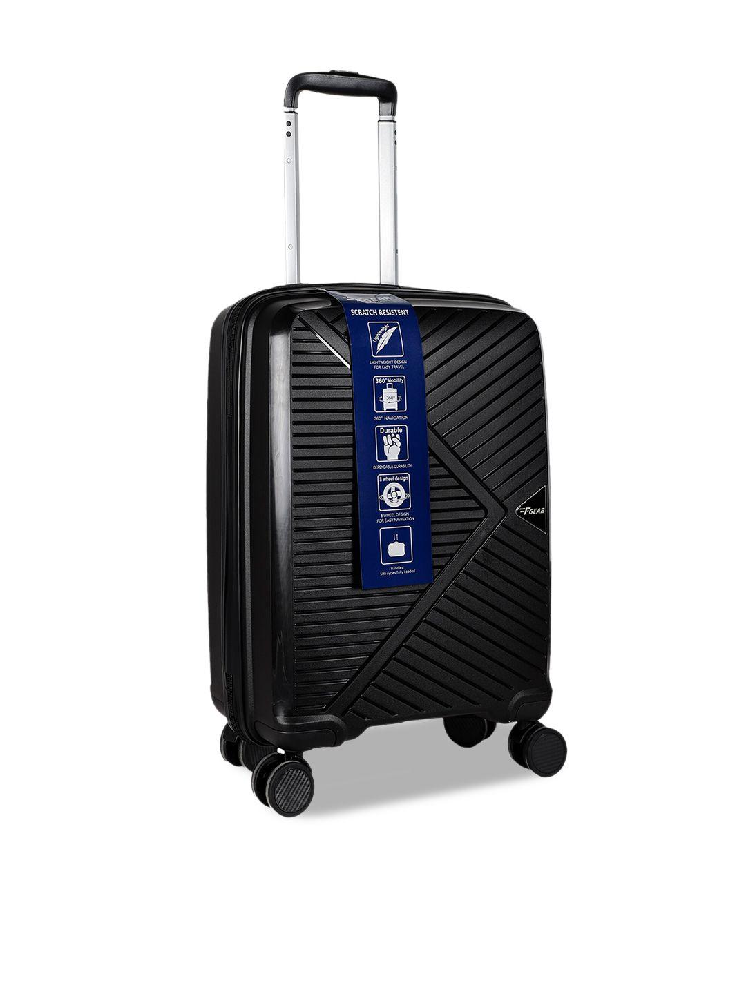 f gear black textured hard-sided eagle pp03 trolley bag