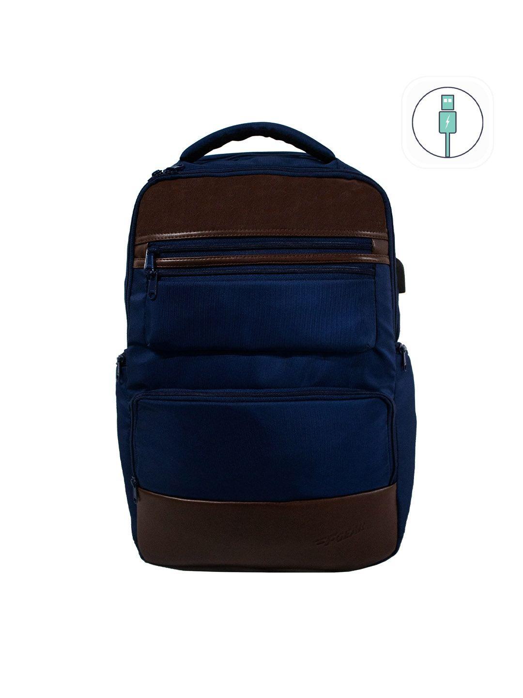 f gear colourblocked large size backpack with usb charging port
