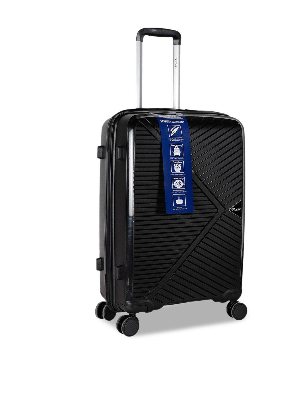 f gear eagle black textured hard-sided trolley bag