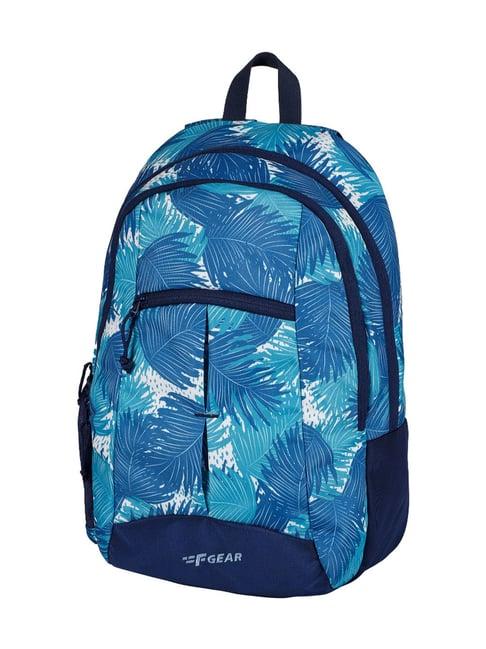 f gear ellis ferns aqua navy blue printed small backpack