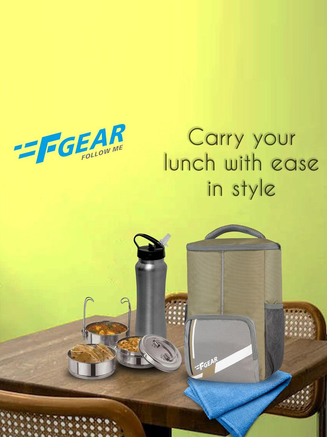 f gear grey colourblocked lunch bag