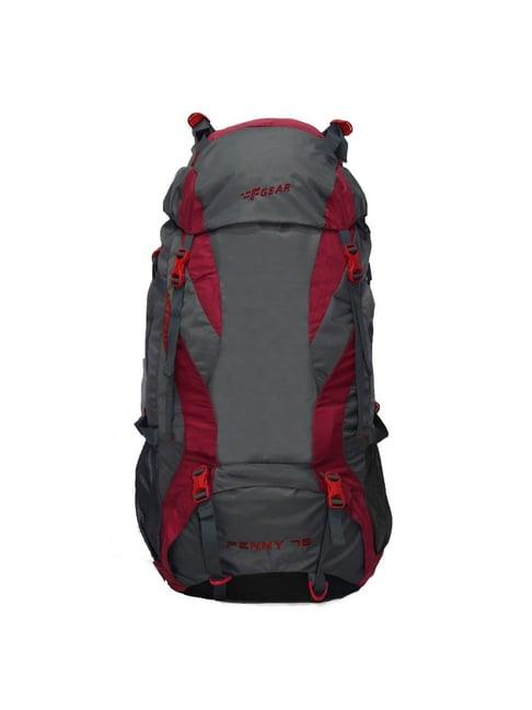 f gear penny 75 ltrs red & grey color block large backpack