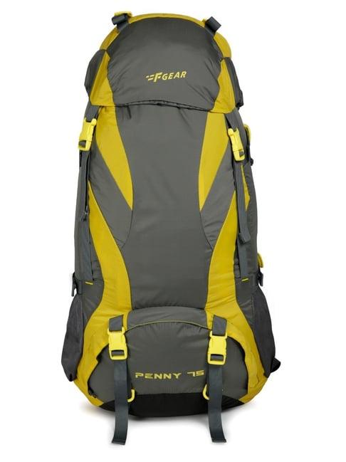 f gear penny 75 ltrs yellow & grey color block large backpack