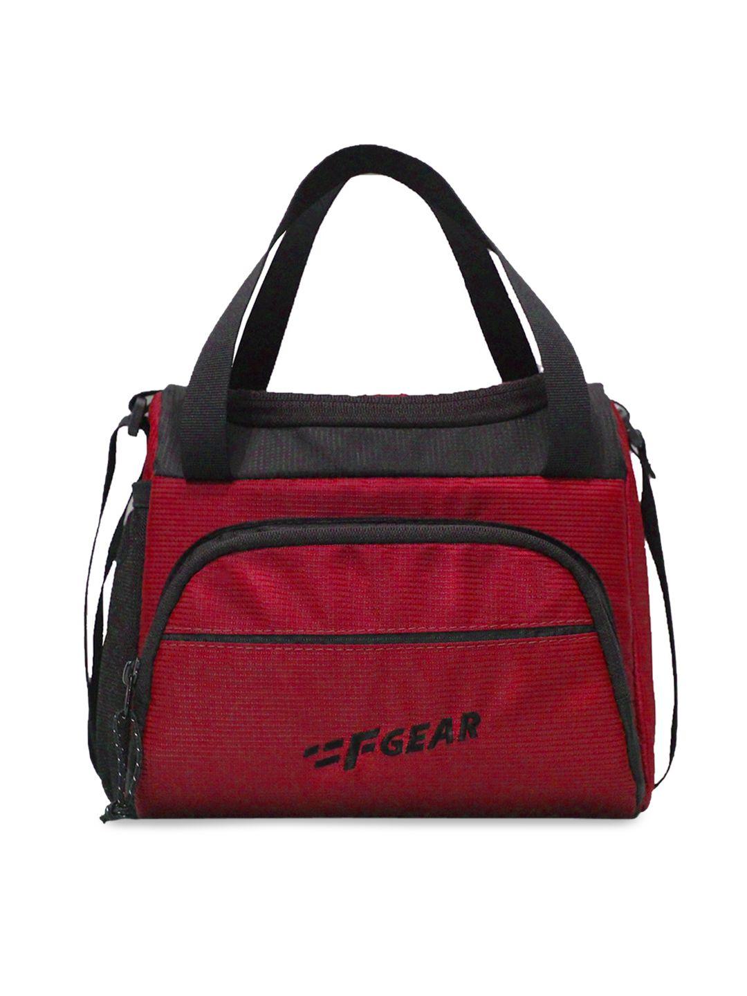 f gear red & black colourblocked lunch bag
