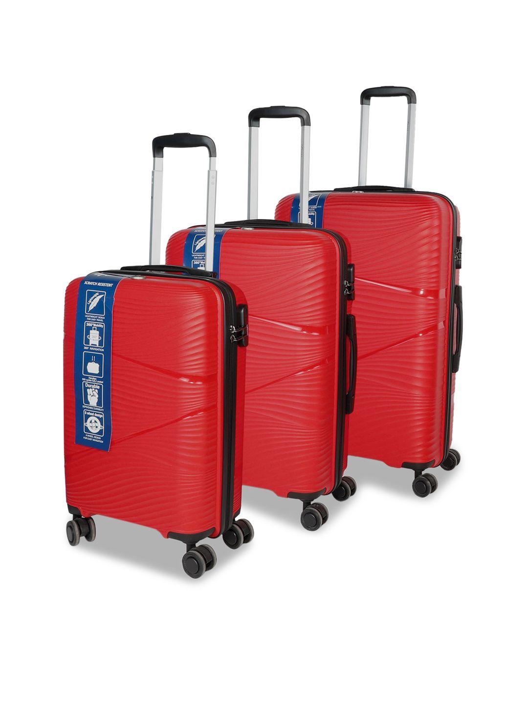 f gear set of 3 hard-sided trolley suitcases