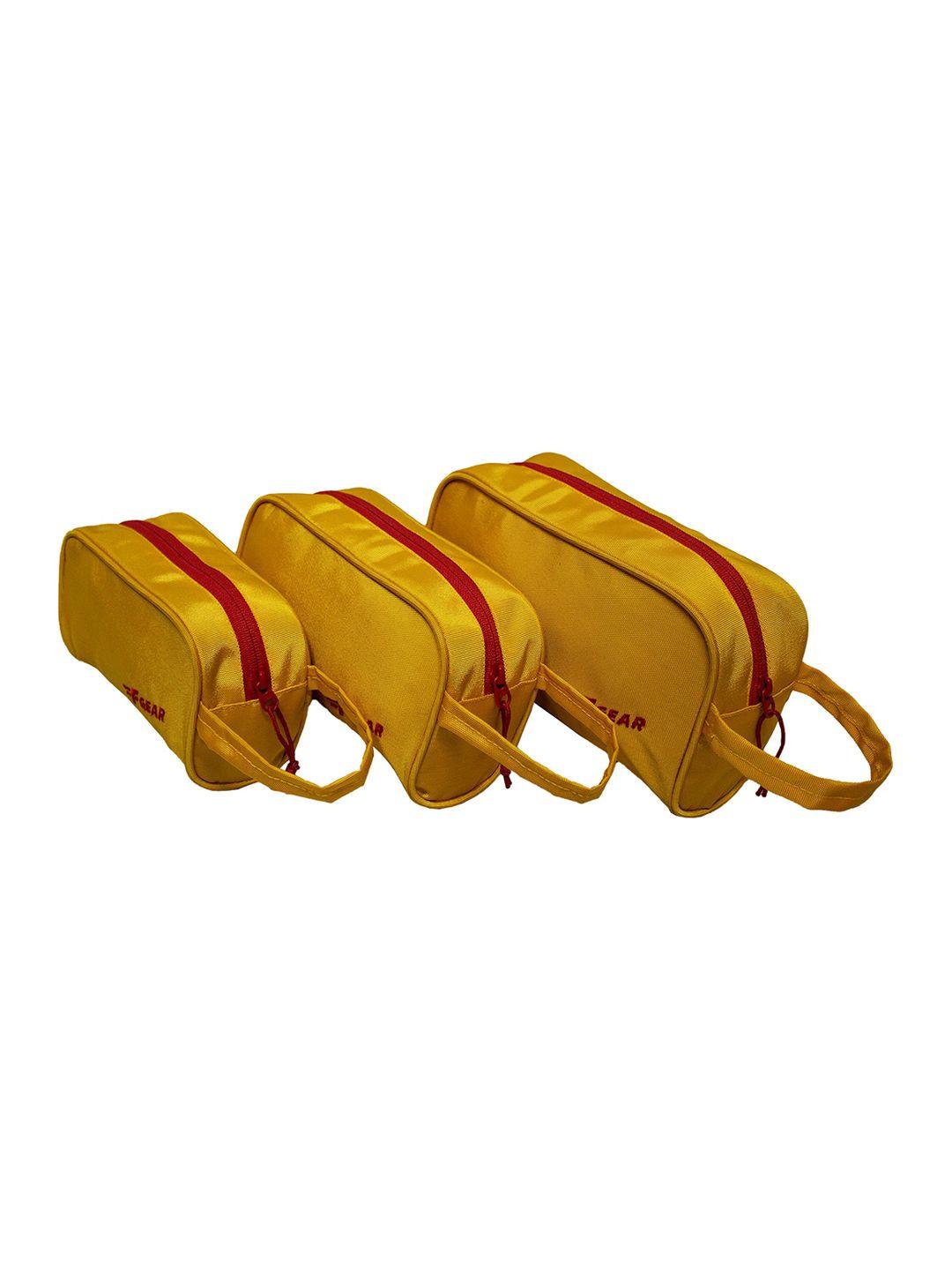 f gear set of 3 mustard-yellow solid travel pouch