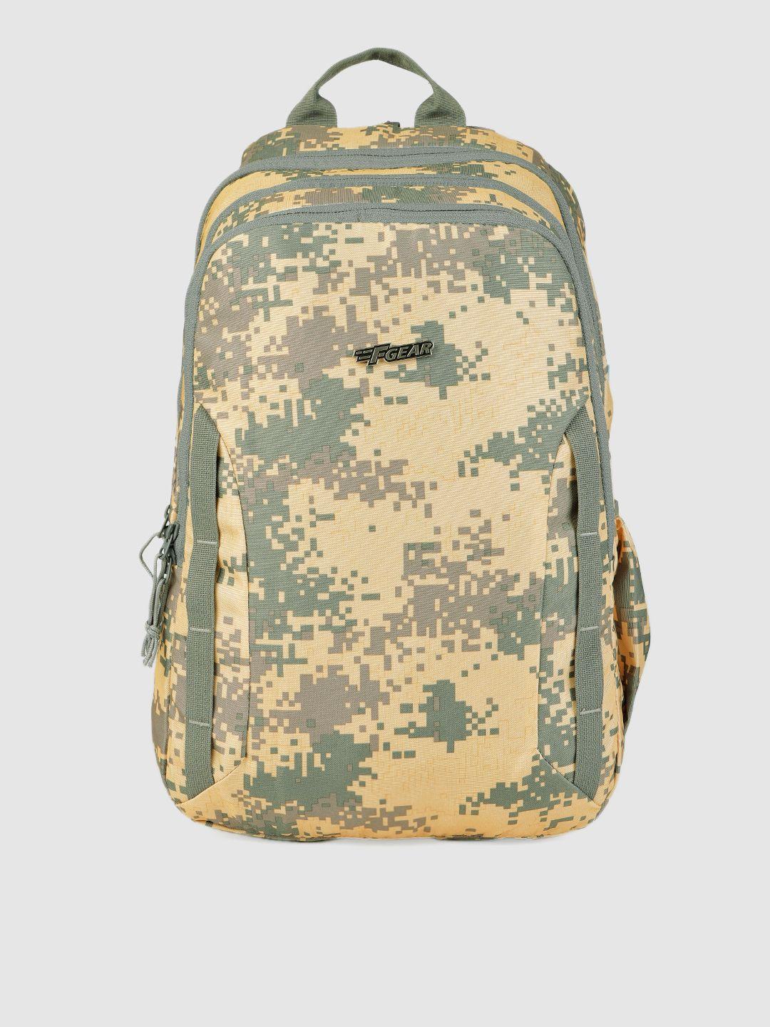 f gear unisex beige & green printed military raider backpack