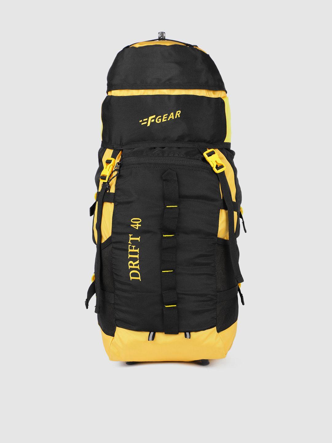 f gear unisex black & yellow drift 40 liter rucksack
