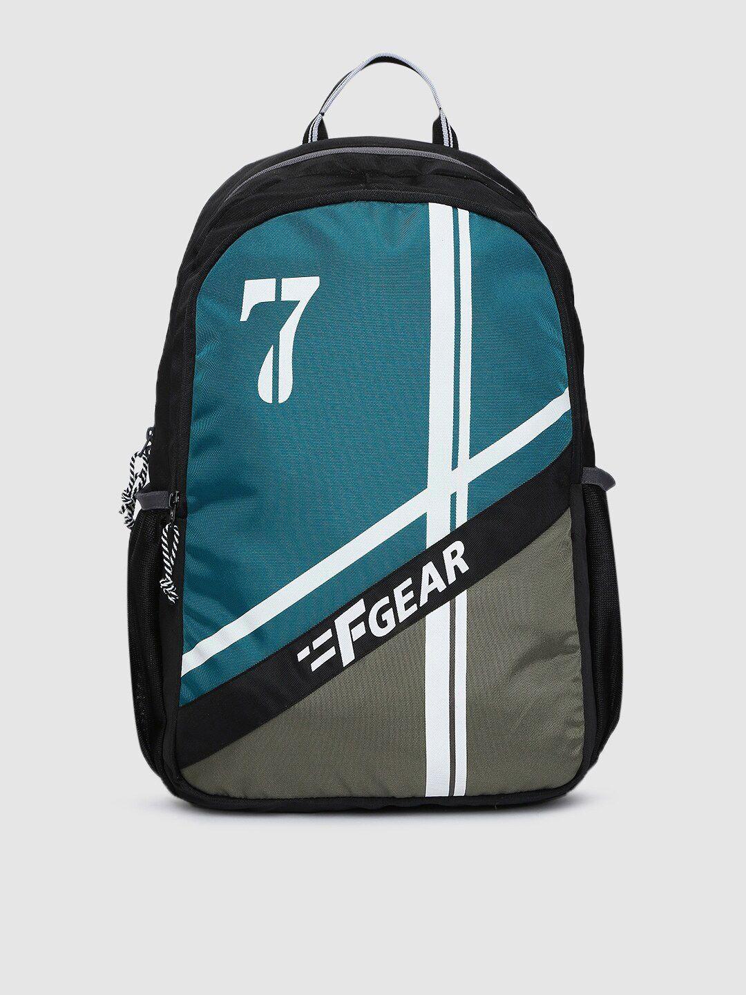 f gear unisex blue & grey brand logo backpack