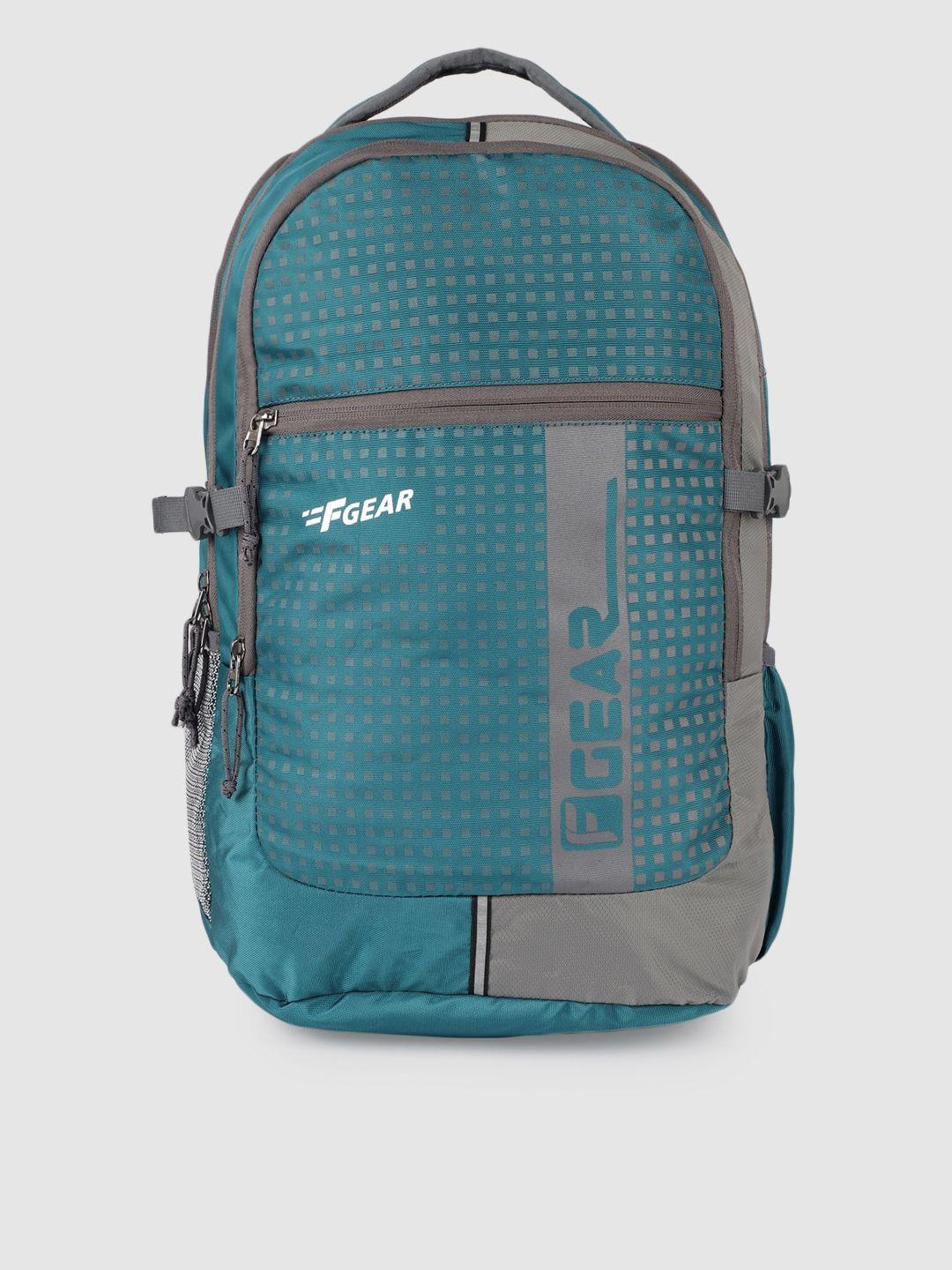 f gear unisex blue & grey graphic backpack