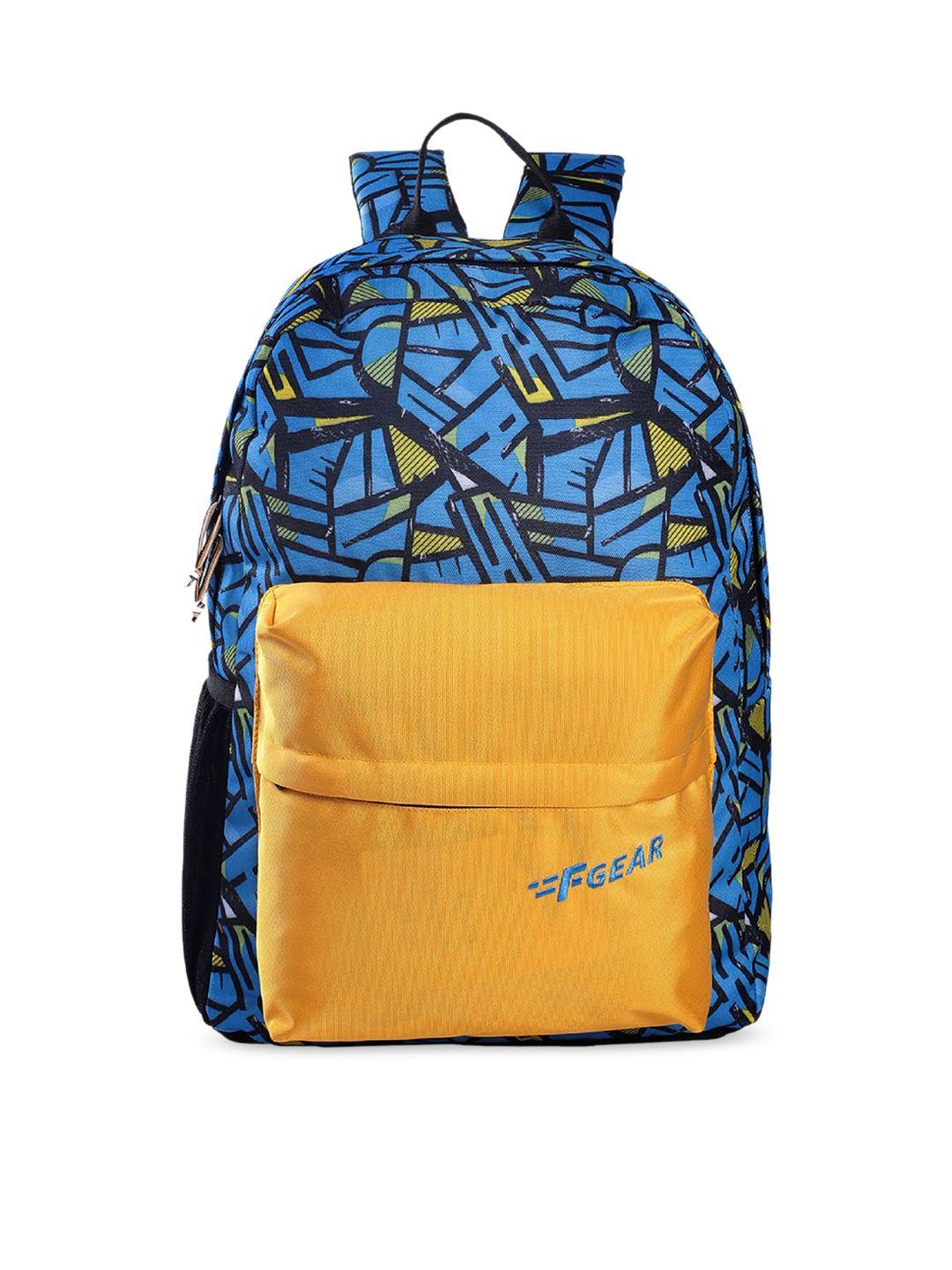 f gear unisex blue & yellow colourblocked backpack