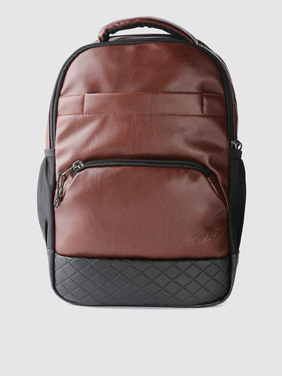 f gear unisex brown & black luxur laptop backpack