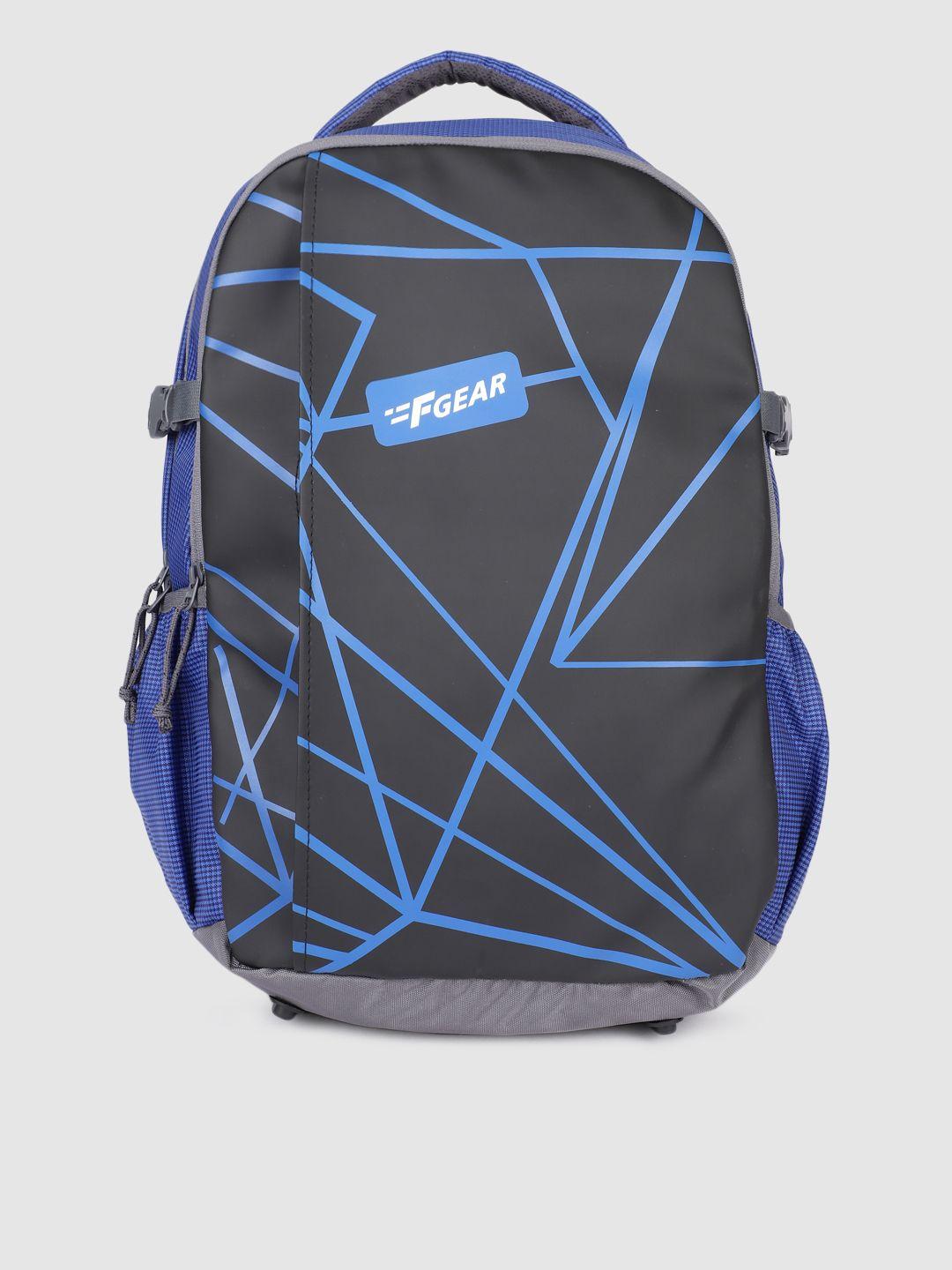 f gear unisex charcoal black & navy blue geometric talent backpack