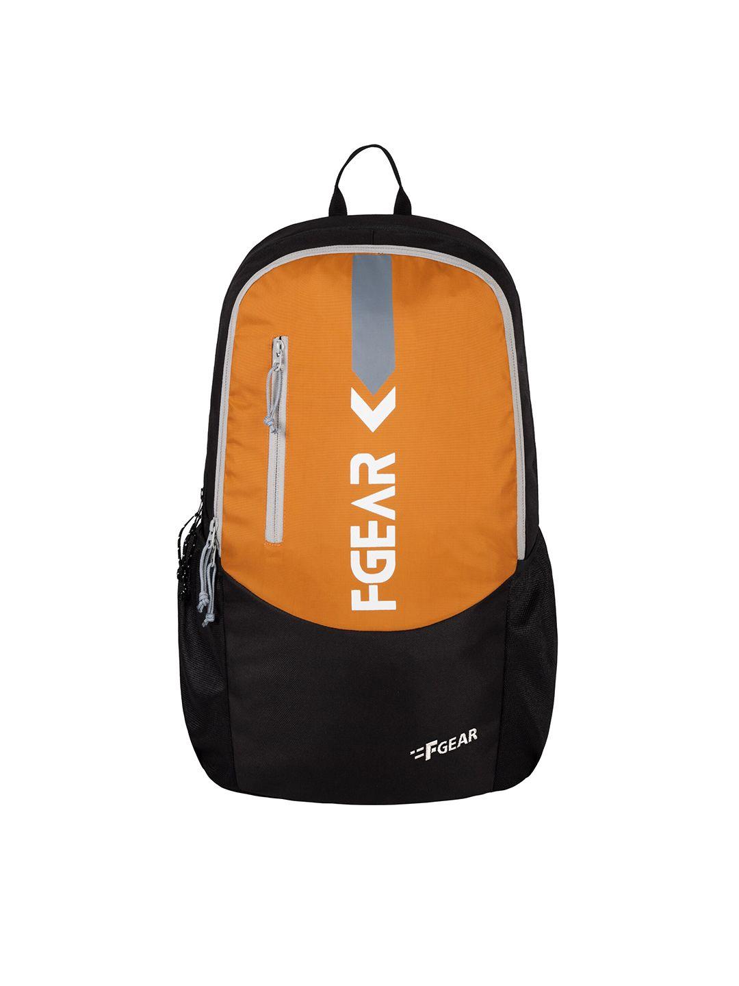 f gear unisex gold-toned & black brand logo contrast detail backpack
