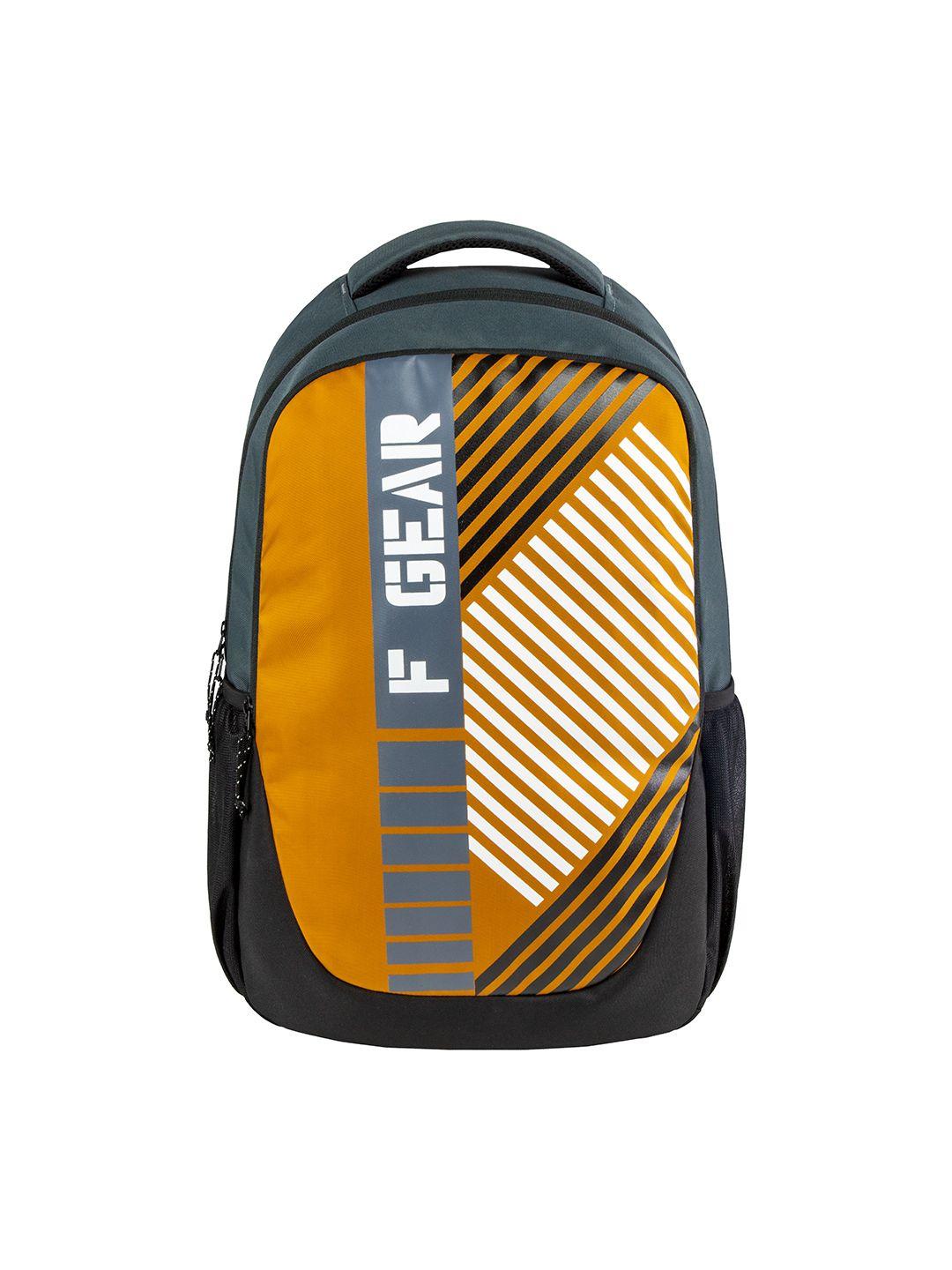 f gear unisex gold-toned & black graphic contrast detail backpack